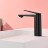 Hot And Cold Water Brass Material Heavy Matt Black Color Lavatory Mixer Faucet