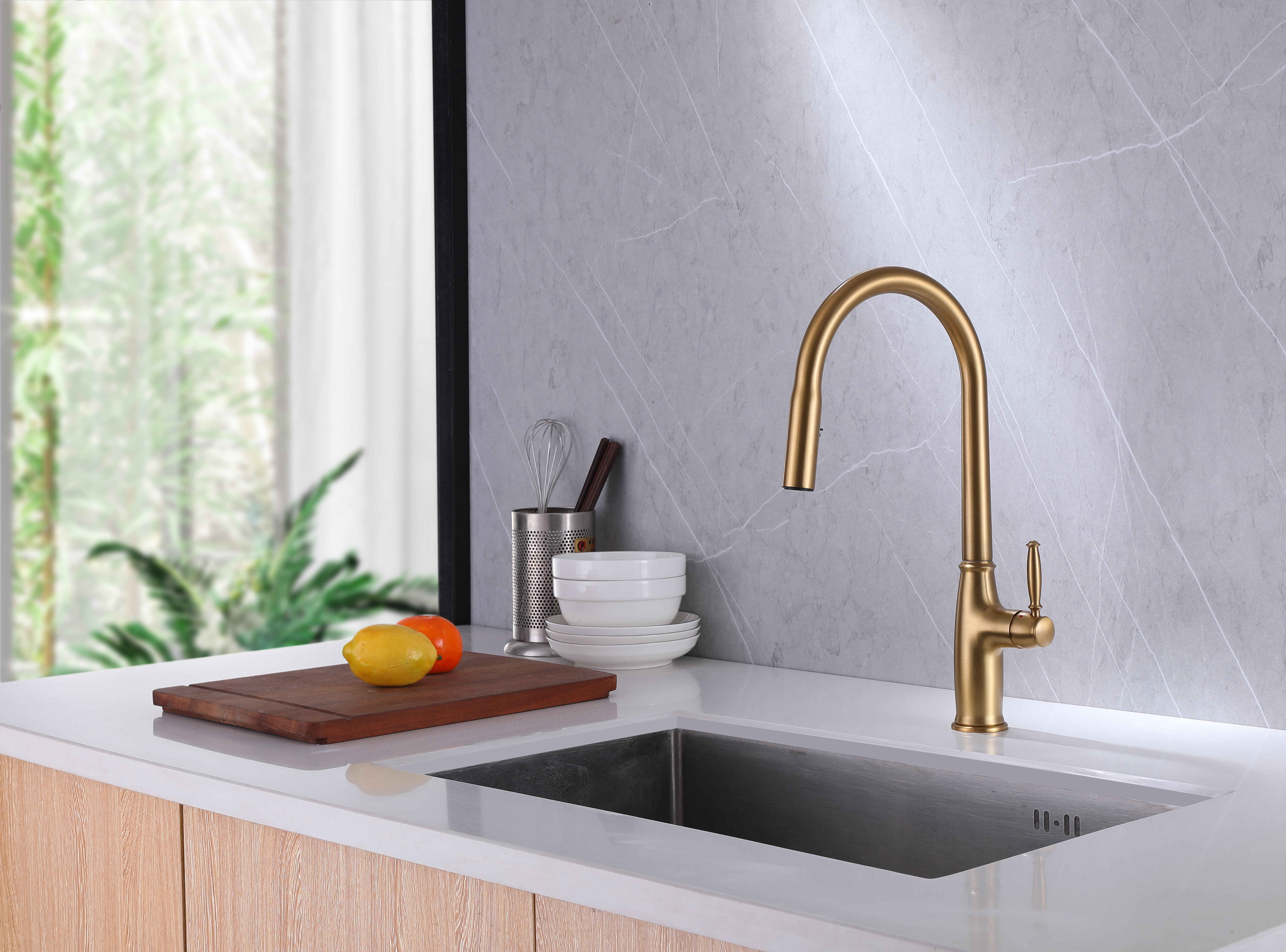 matte gold kitchen faucet