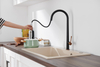 Zinc Alloy Brushed Hot Cold Water Thin Body Pull Out Chrome Color Kitchen Faucet GH-6026-C