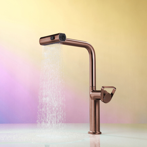 Single Handle Pull Out Tap with Pull Down Spray Low Lead Brass Core Kitchen Faucet GH-6033-RG